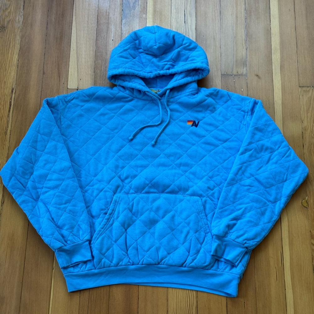 Aviator Nation Blue Quilted Hoodie